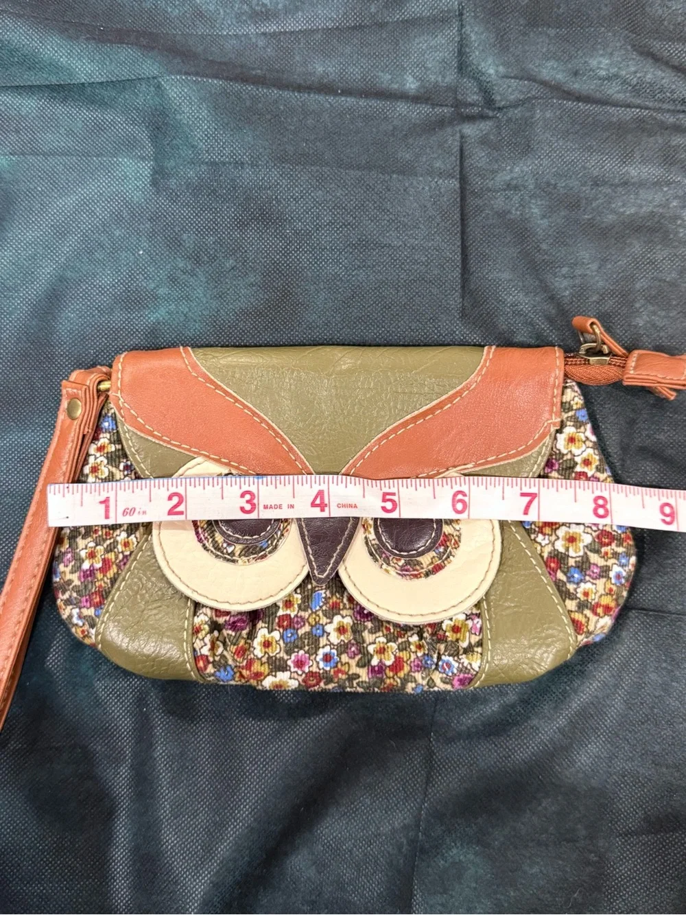 🔥CATO Owl Wristlet Clutch in Olive Green and Brown EC🔥